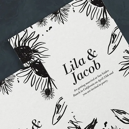shop the tivoli collection black and white sunflower invite