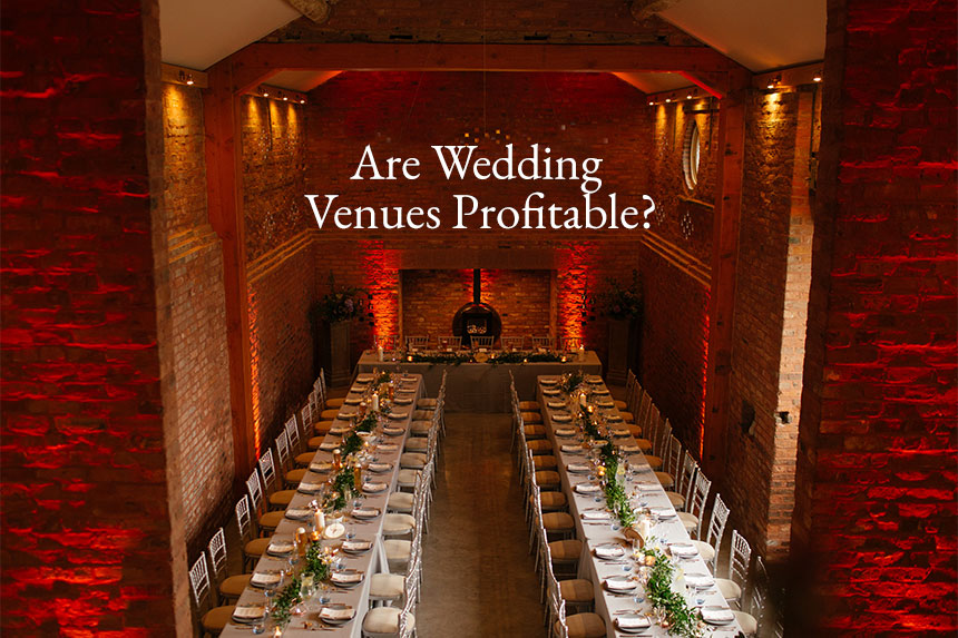 wedding venue with long tables