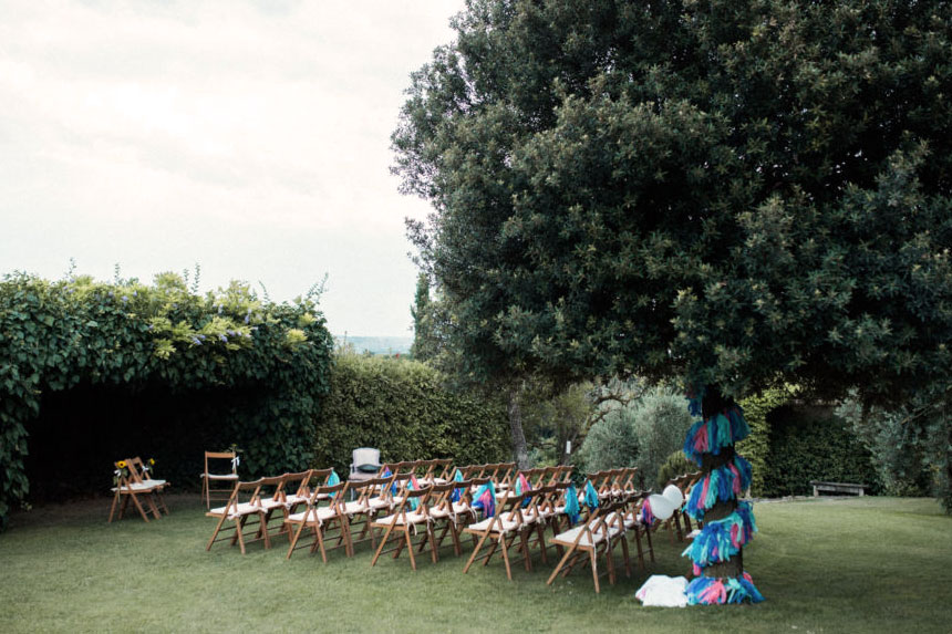 outdoor wedding ceremony set up