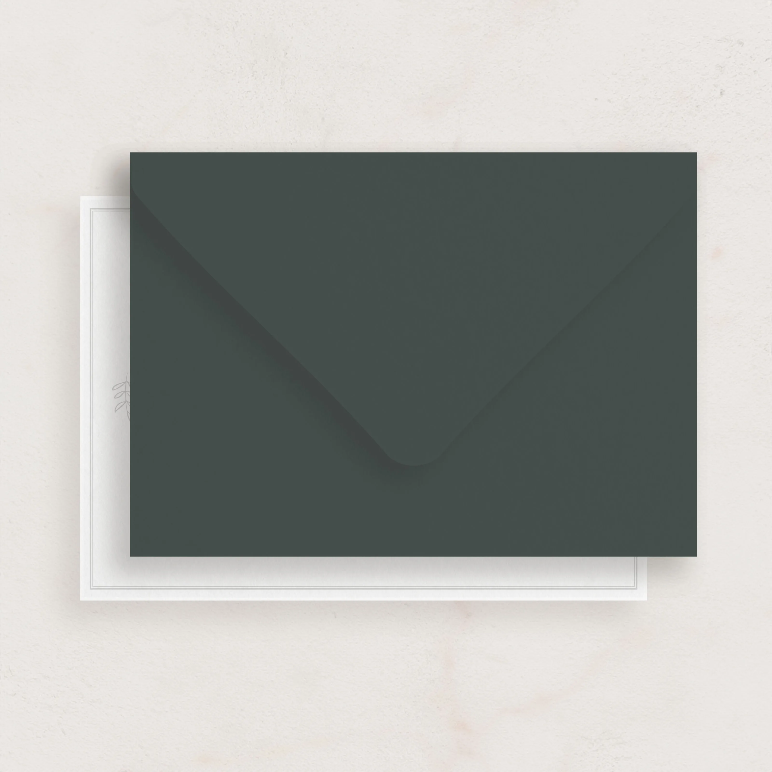 forest green wedding envelope