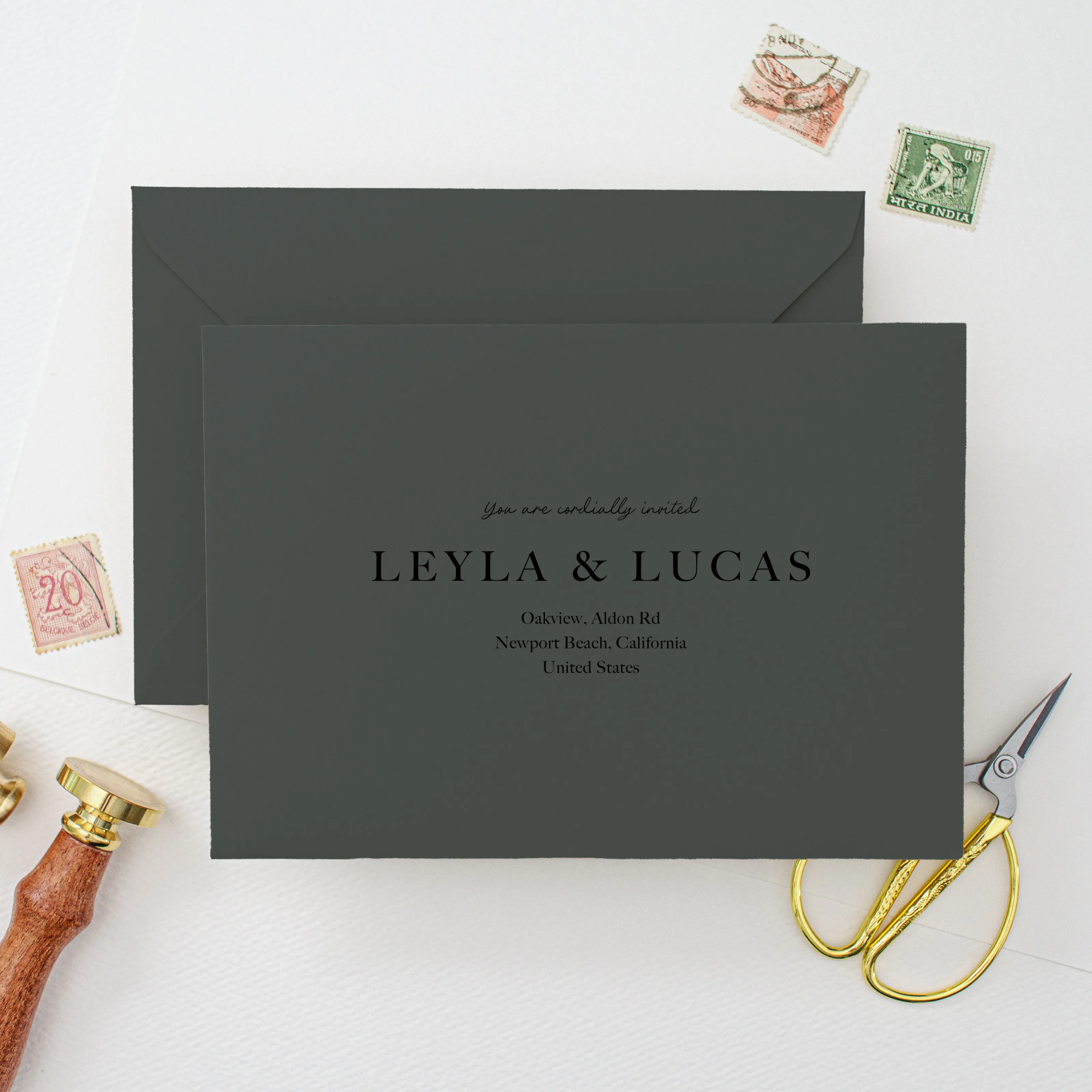 Forest Green Wedding Envelope - Image 2