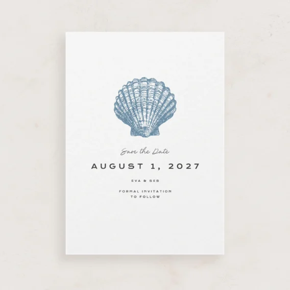 seashell illustration save the date