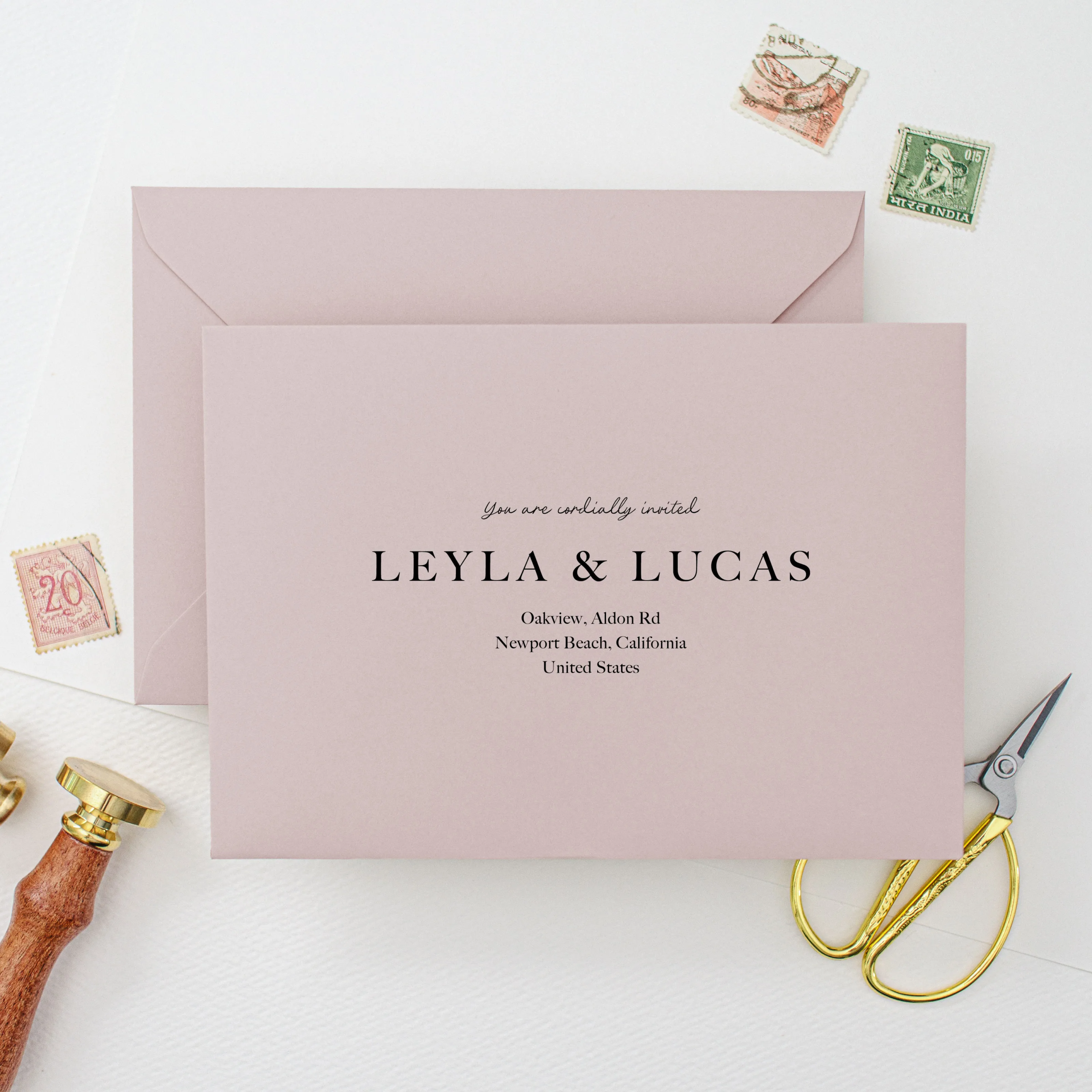 Soft Pink Wedding Envelope - Image 2