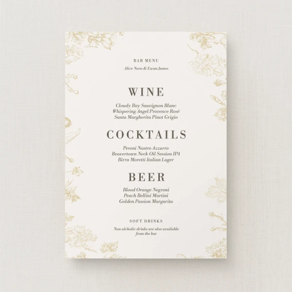 Caell Collection Drinks Menu
