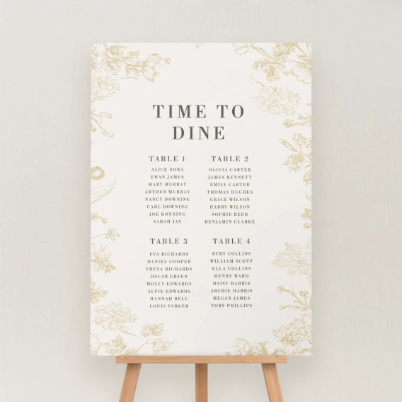 Caell Collection Seating Chart Sign
