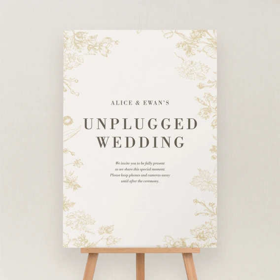 Caell Collection Unplugged Ceremony Sign