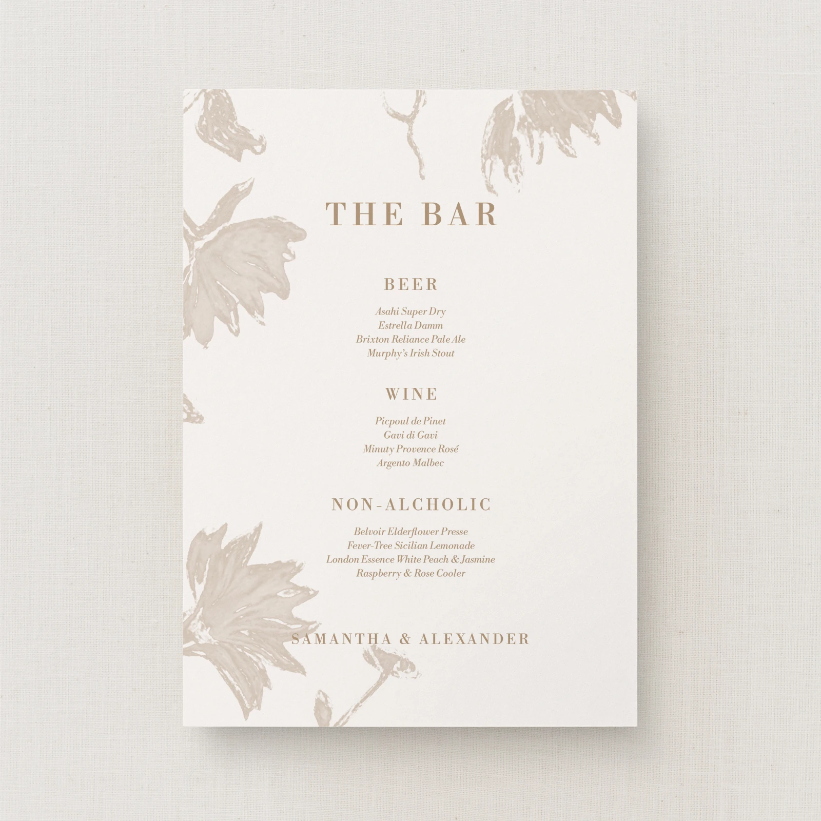 Cassis Collection Drinks Menu