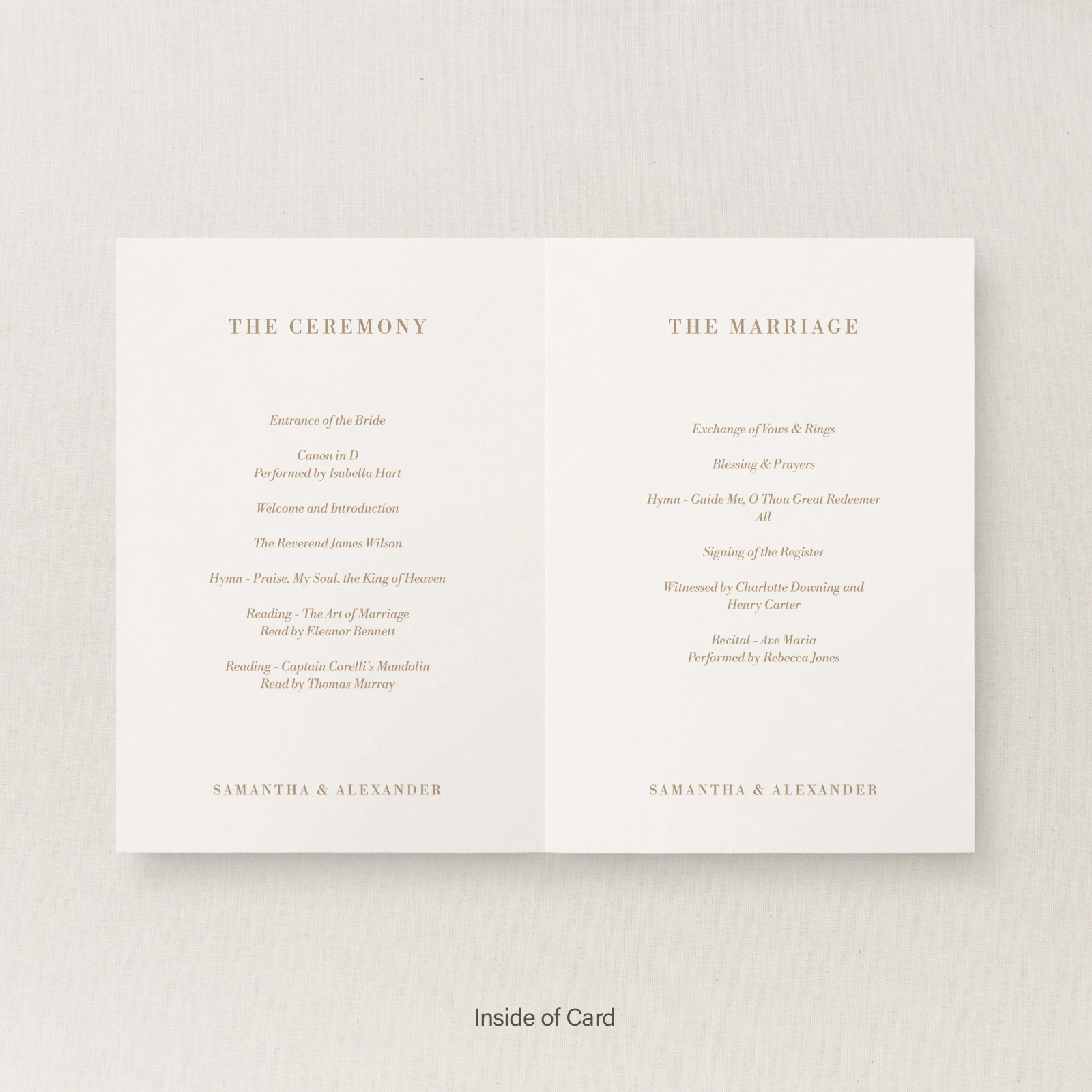 Cassis Collection Order of Service - Image 2