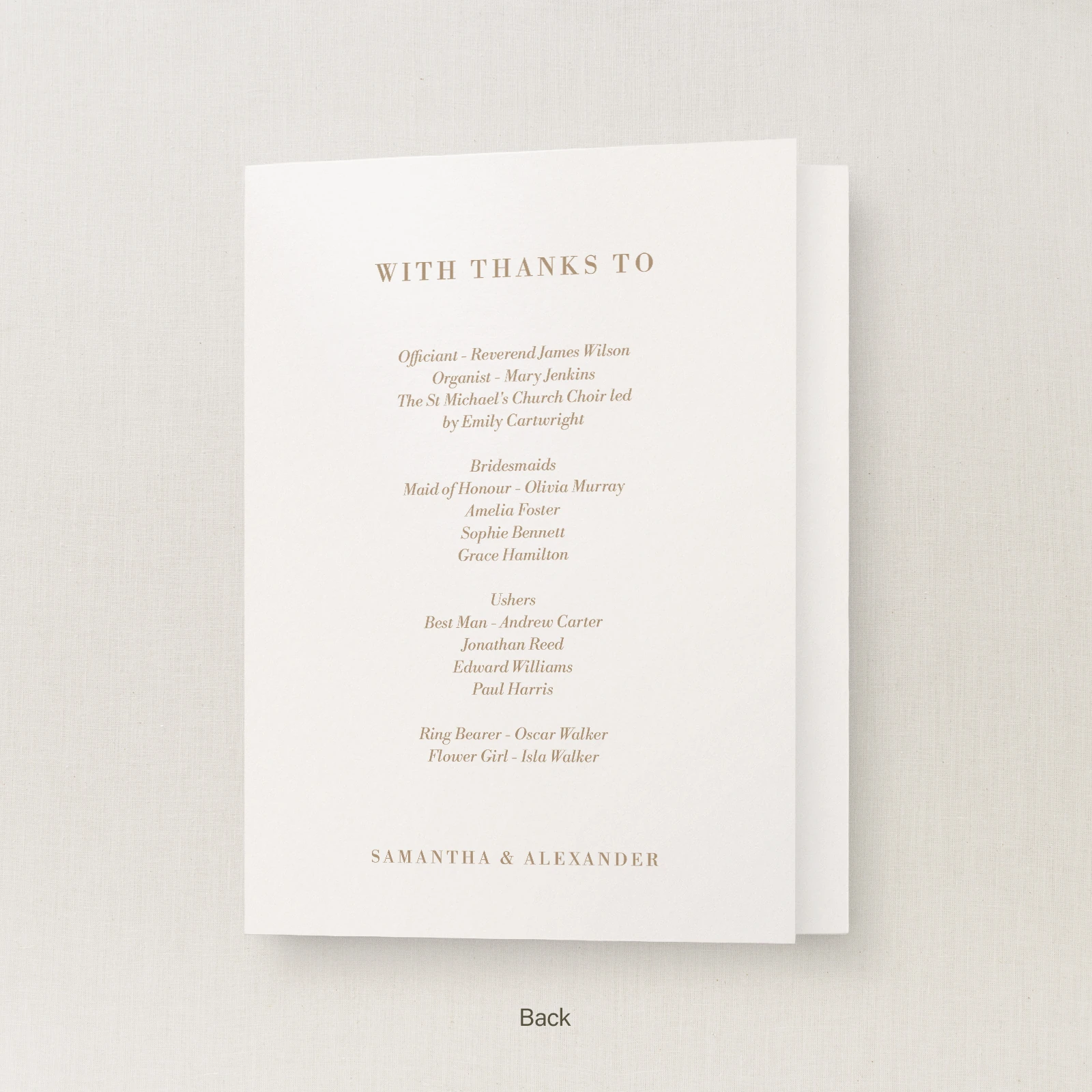 Cassis Collection Order of Service - Image 3