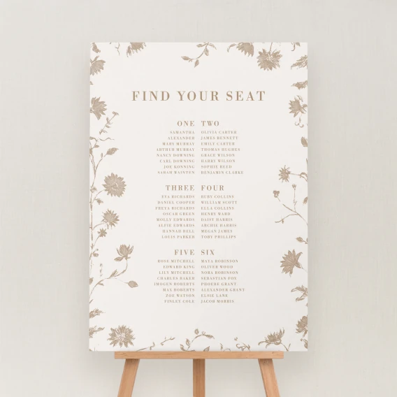 Cassis Collection Seating Chart Sign