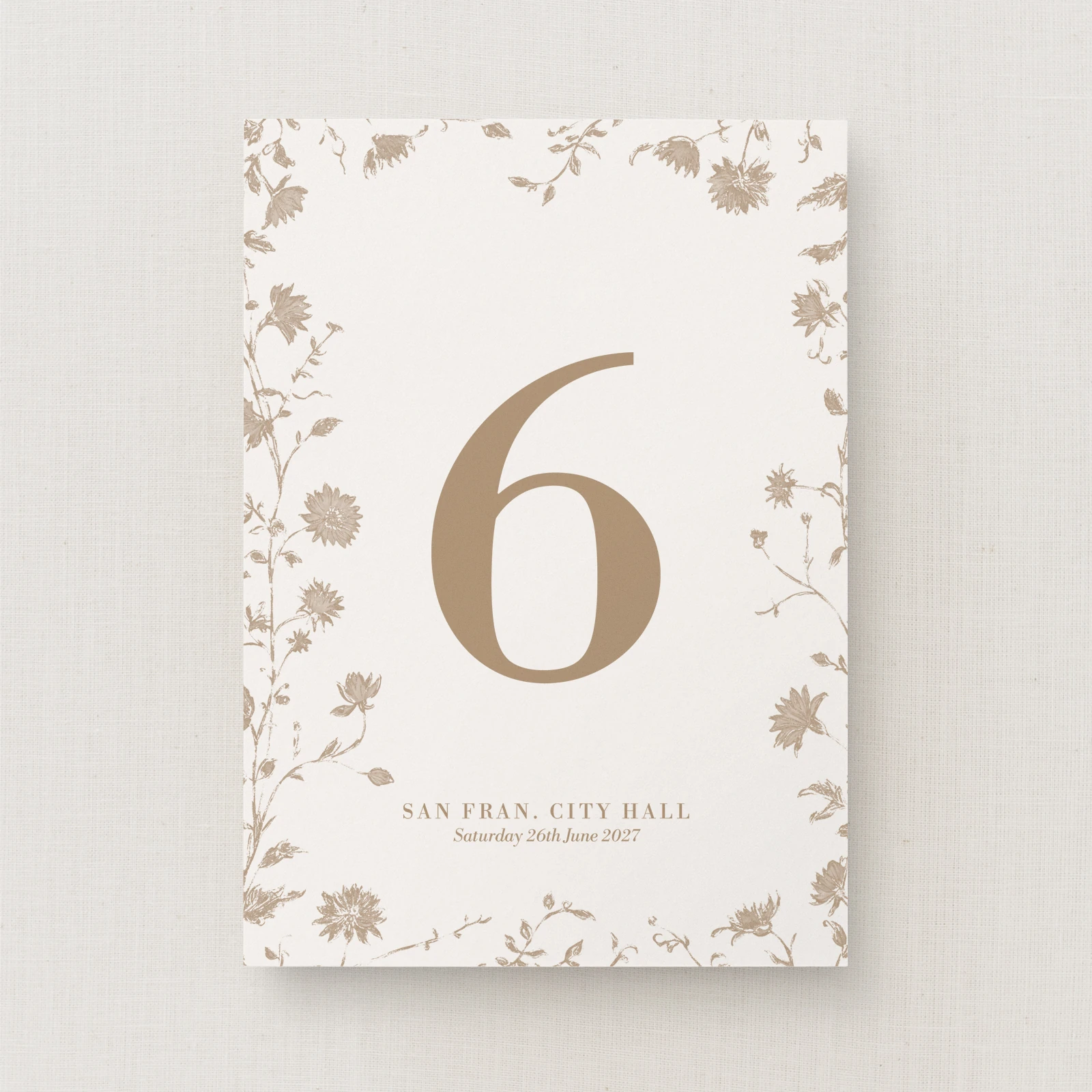Cassis Collection Table Number Sign