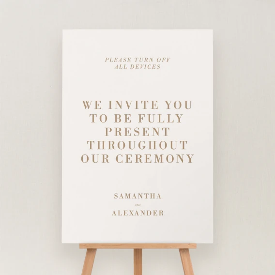 Cassis Collection Unplugged Ceremony Sign