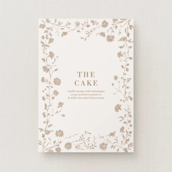 Cassis Collection Wedding Cake Sign