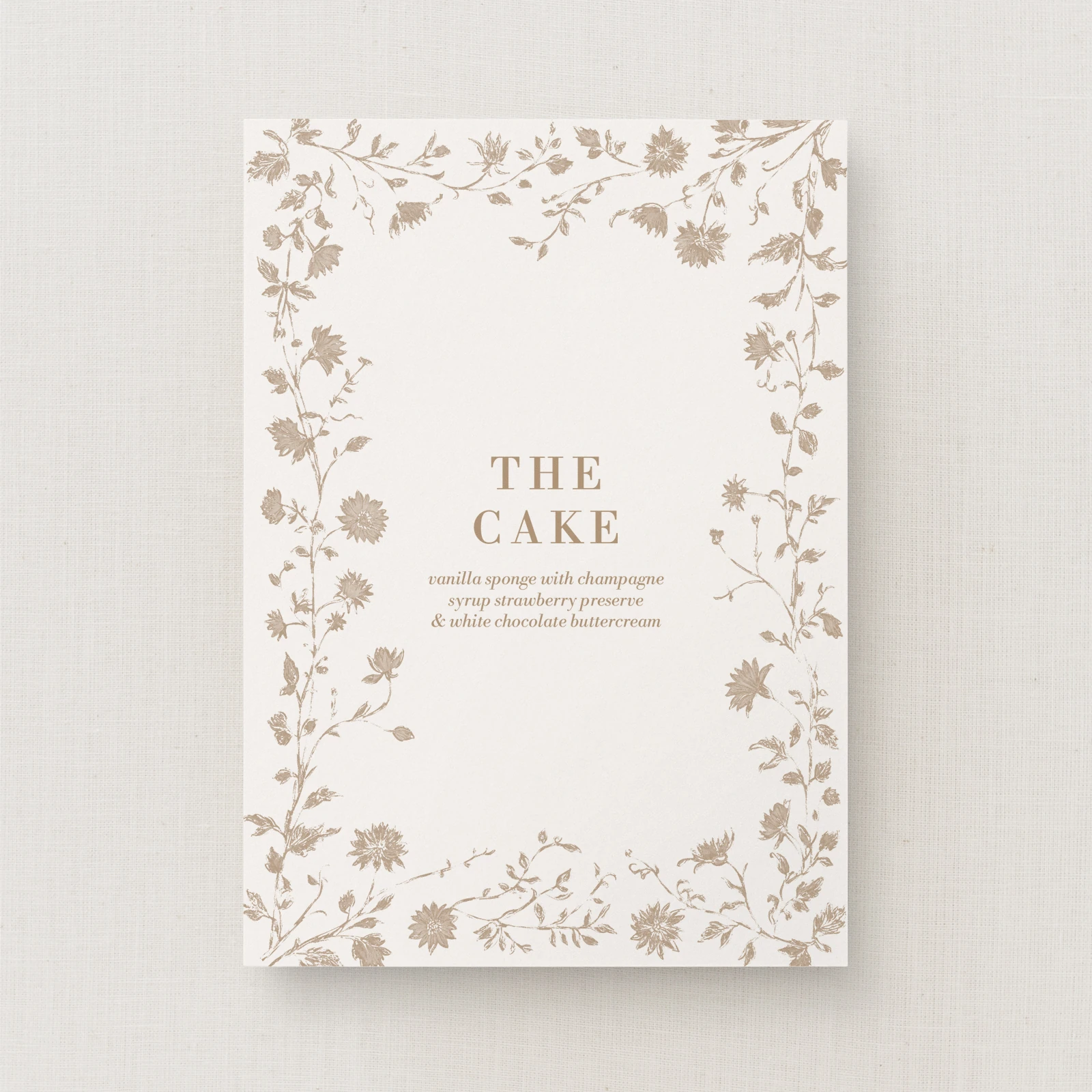 Cassis Collection Wedding Cake Sign