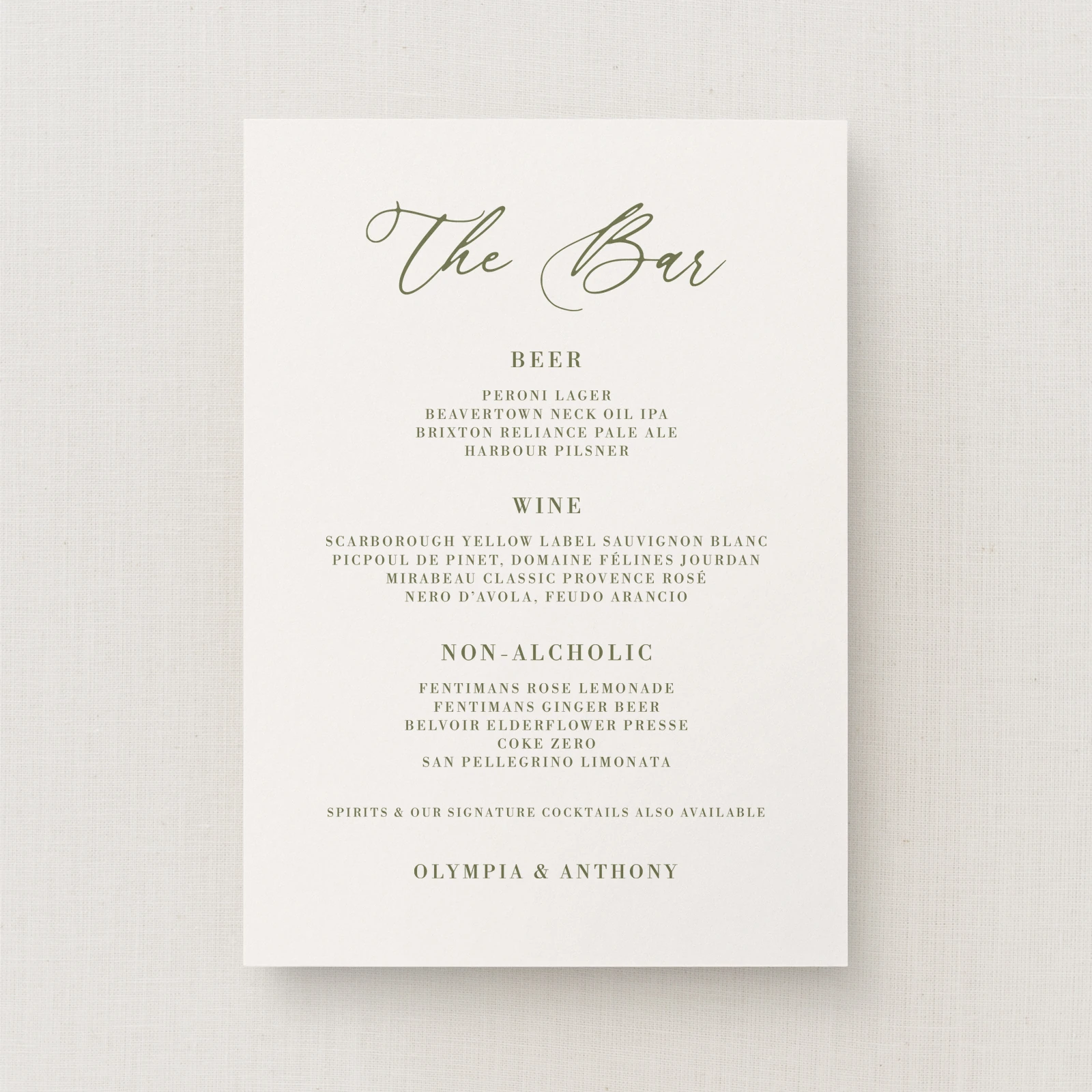 Civita Collection Drinks Menu