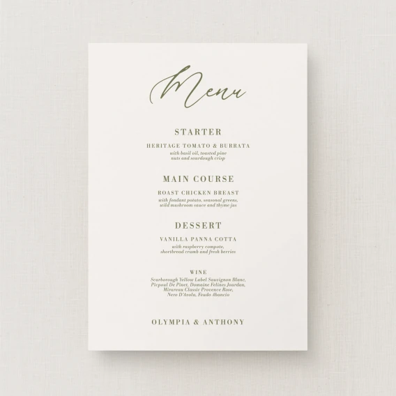 Civita Collection Wedding Menu (Standard)