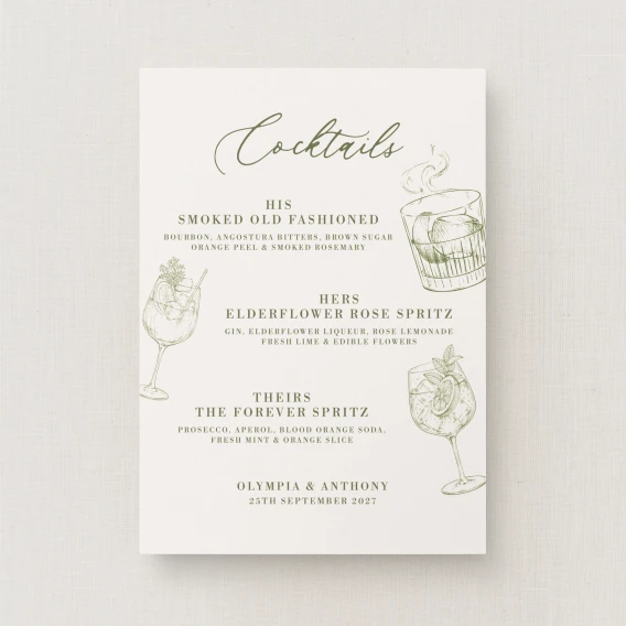 Civita Collection Signature Drinks Sign