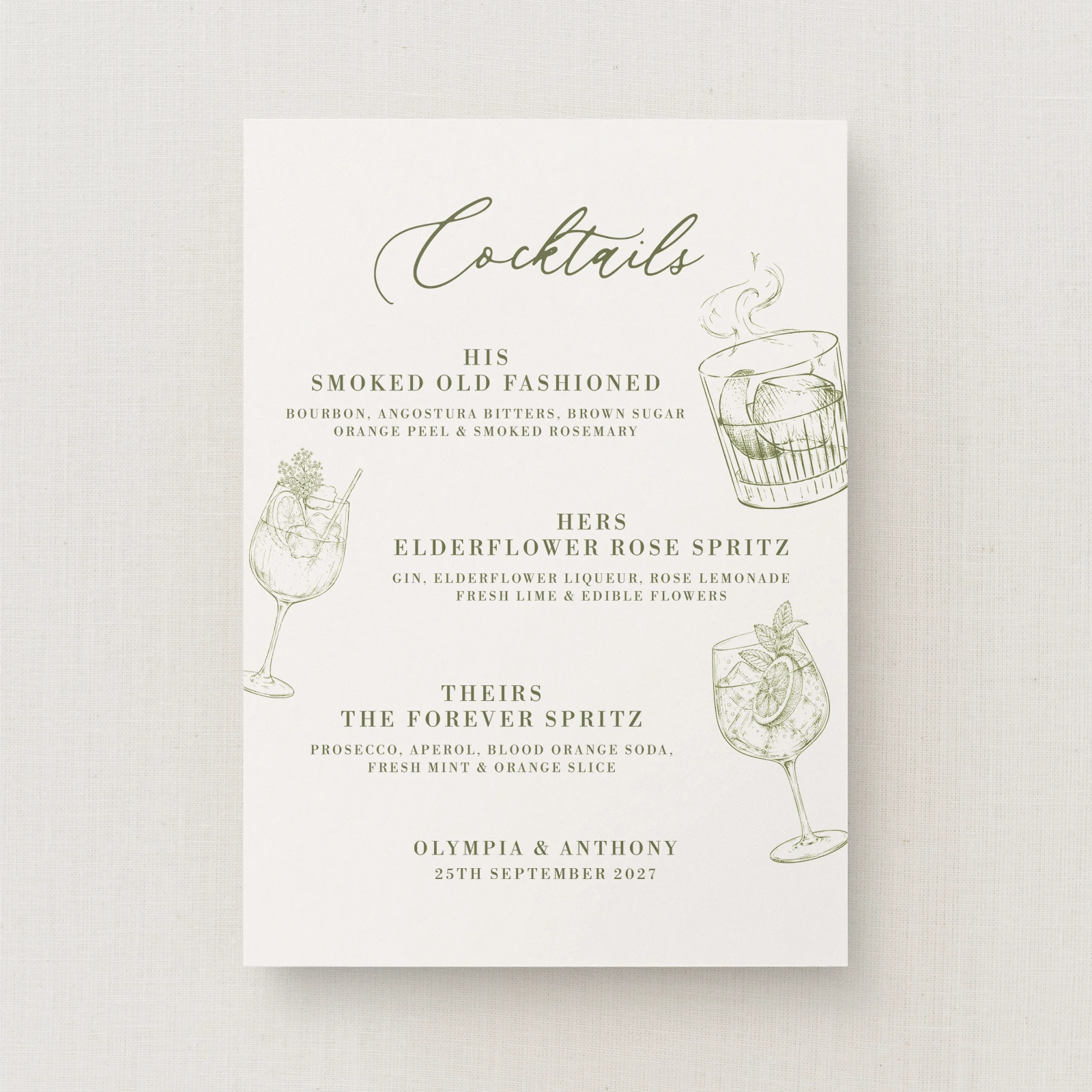 Civita Collection Signature Drinks Sign