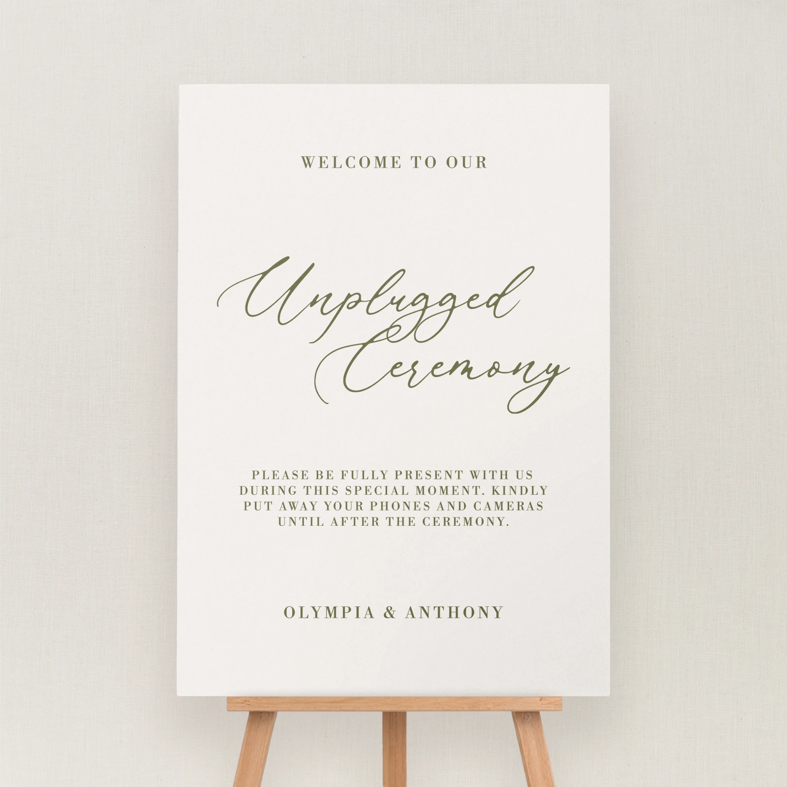 Civita Collection Unplugged Ceremony Sign