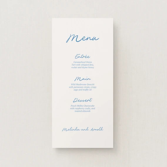 Clermount Collection Wedding Menu (Narrow)