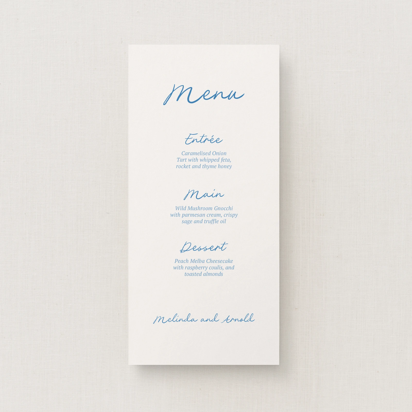 Clermount Collection Wedding Menu (Narrow)
