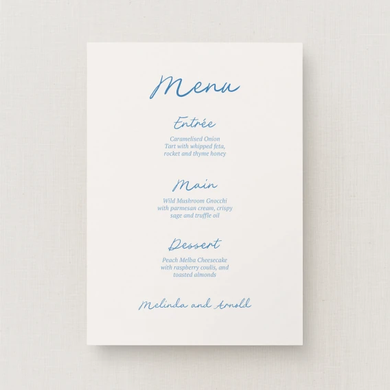 Clermount Collection Wedding Menu (Standard)