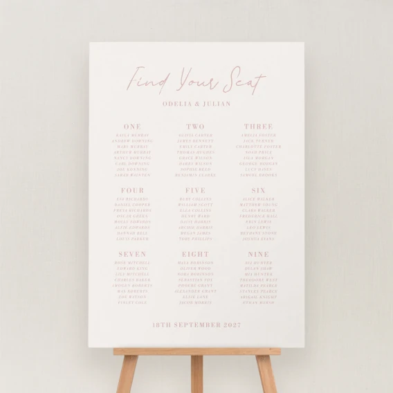 Corciano Collection Seating Chart Sign
