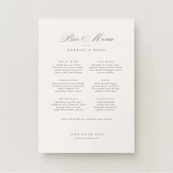 Danto Collection Drinks Menu