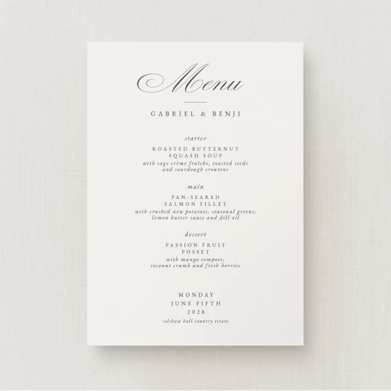 Danto Collection Wedding Menu (Standard)