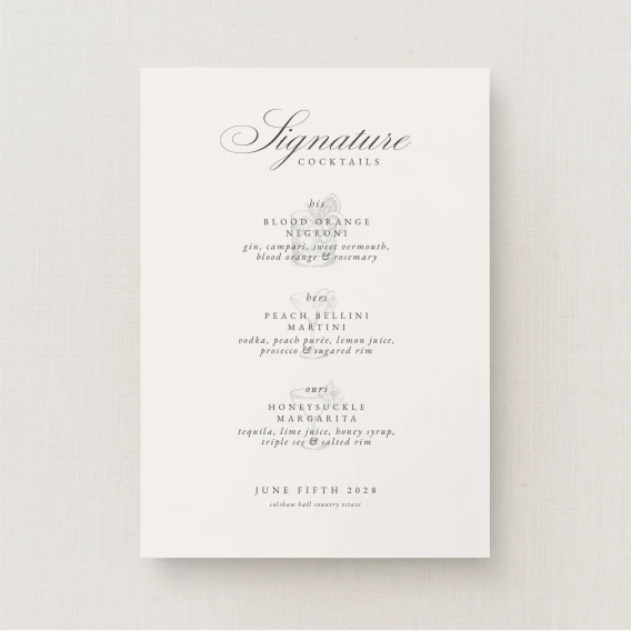 Danto Collection Signature Drinks Sign