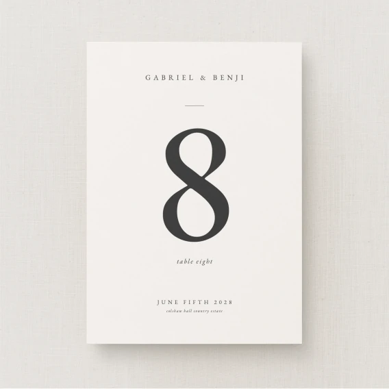 Danto Collection Table Number Sign