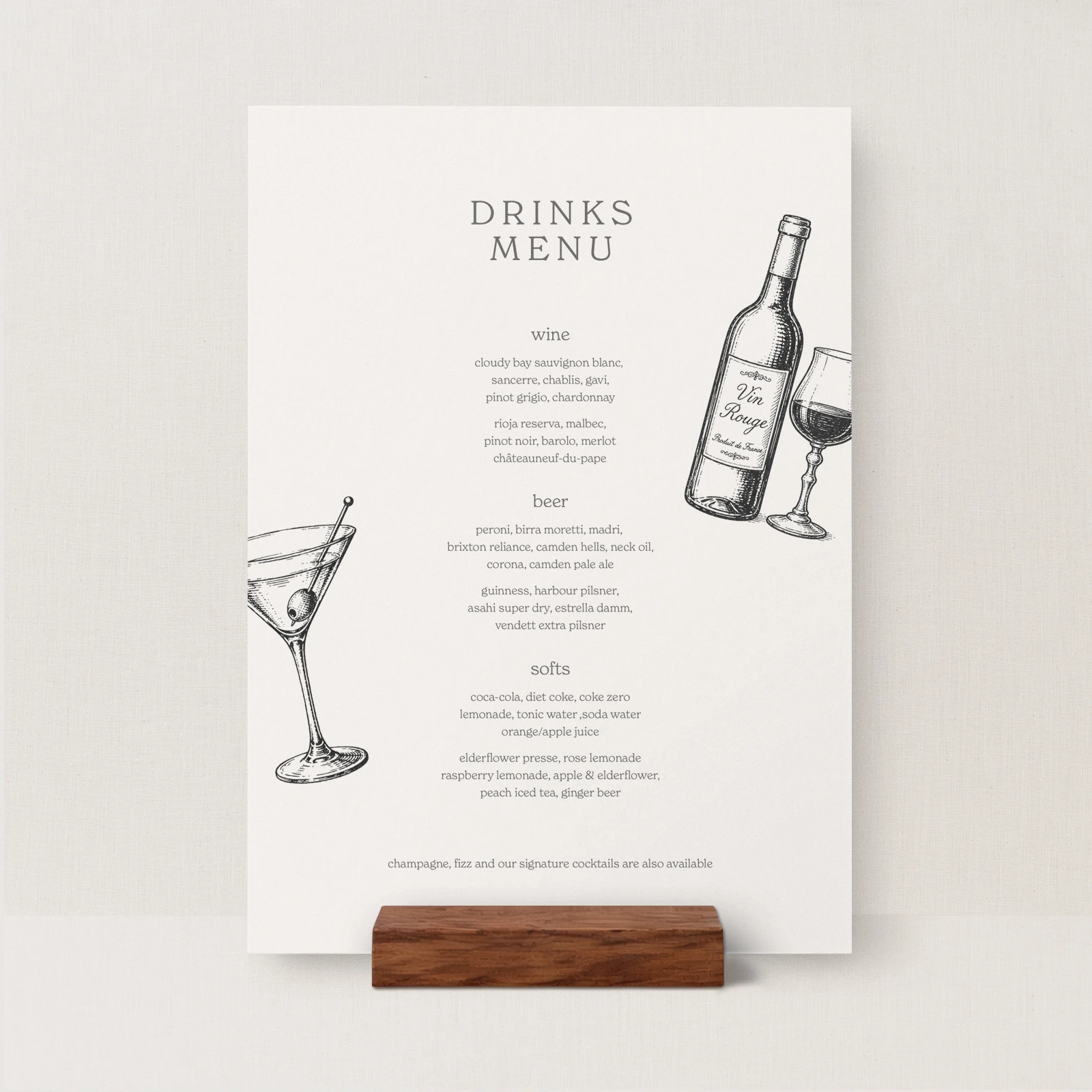 Fitz Collection Drinks Menu - Image 2