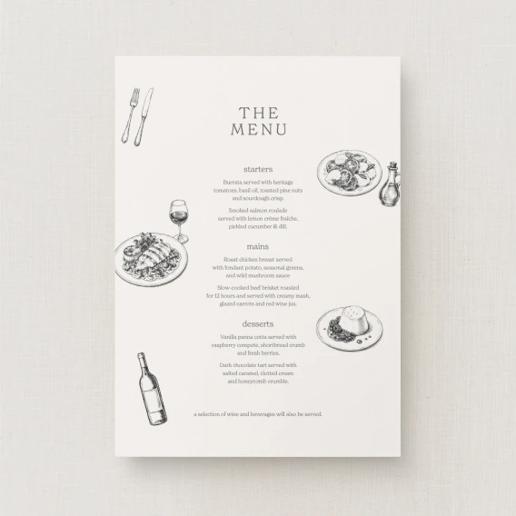 Fitz Collection Wedding Menu (Standard)