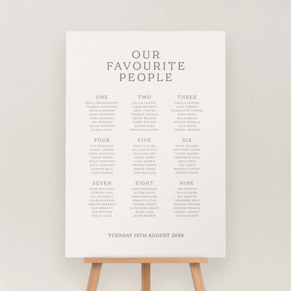 Fitz Collection Seating Chart Sign