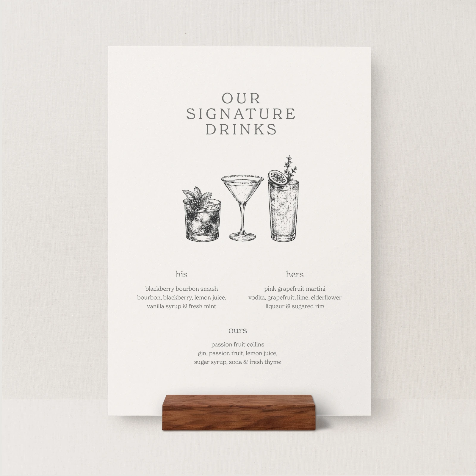 Fitz Collection Signature Drinks Sign - Image 2