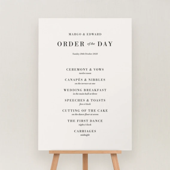 Hagen Collection Order of the Day Sign