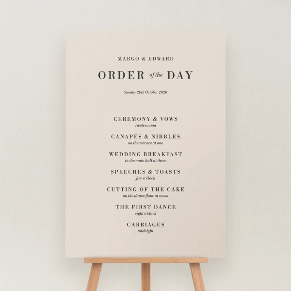 Hagen Collection Order of the Day Sign