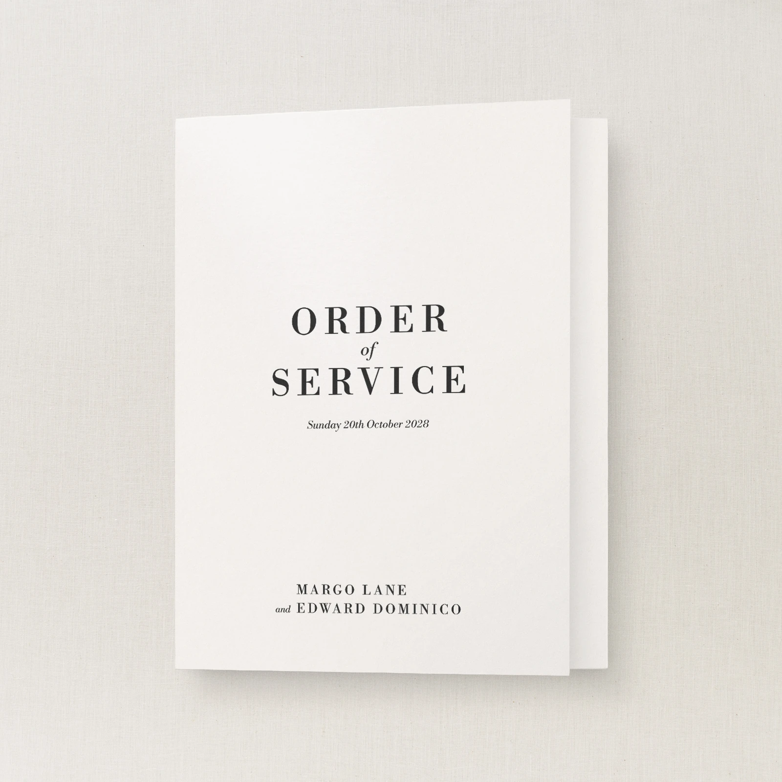 Hagen Collection Order of Service