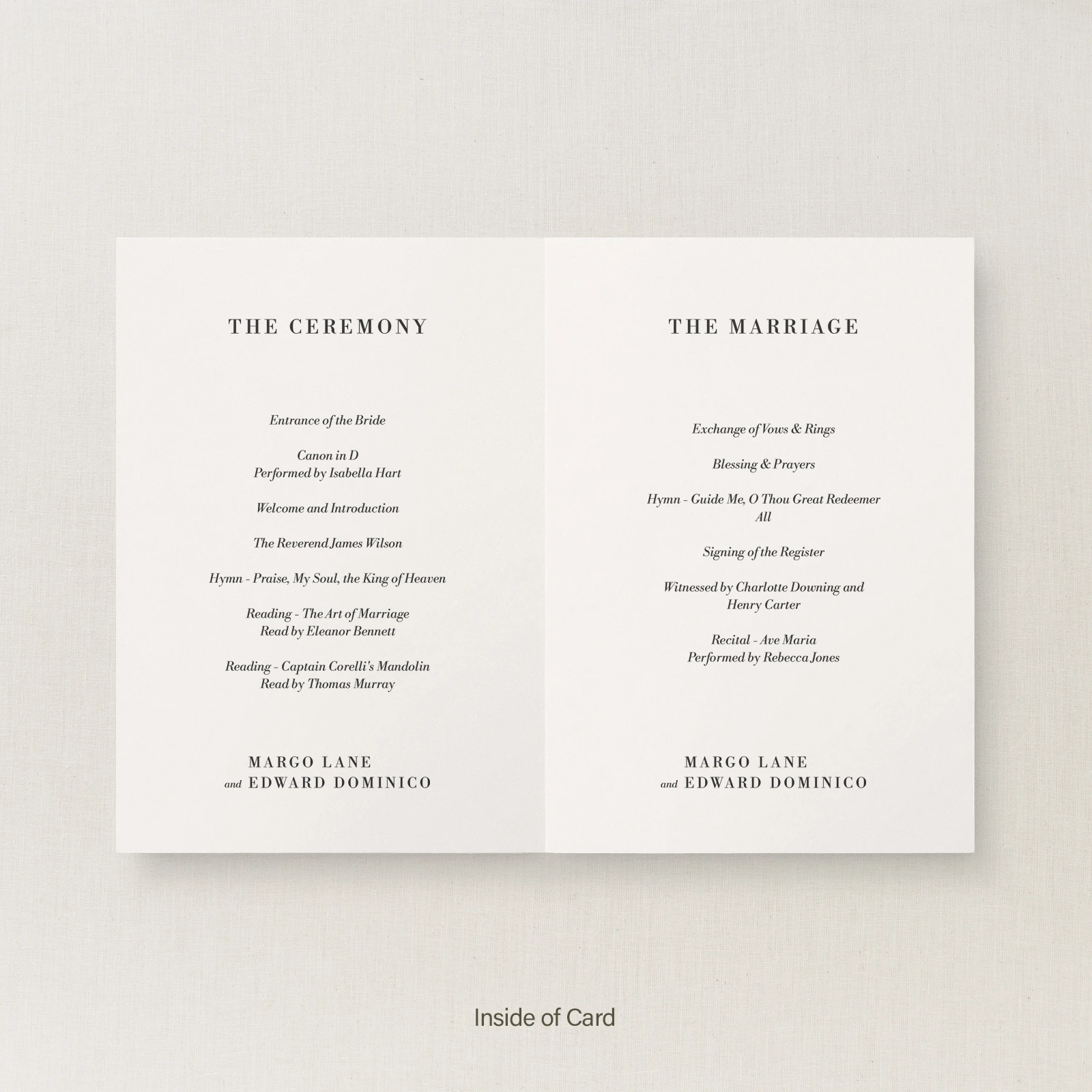 Hagen Collection Order of Service - Image 2