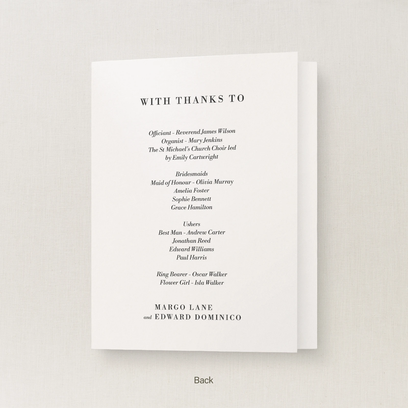 Hagen Collection Order of Service - Image 3