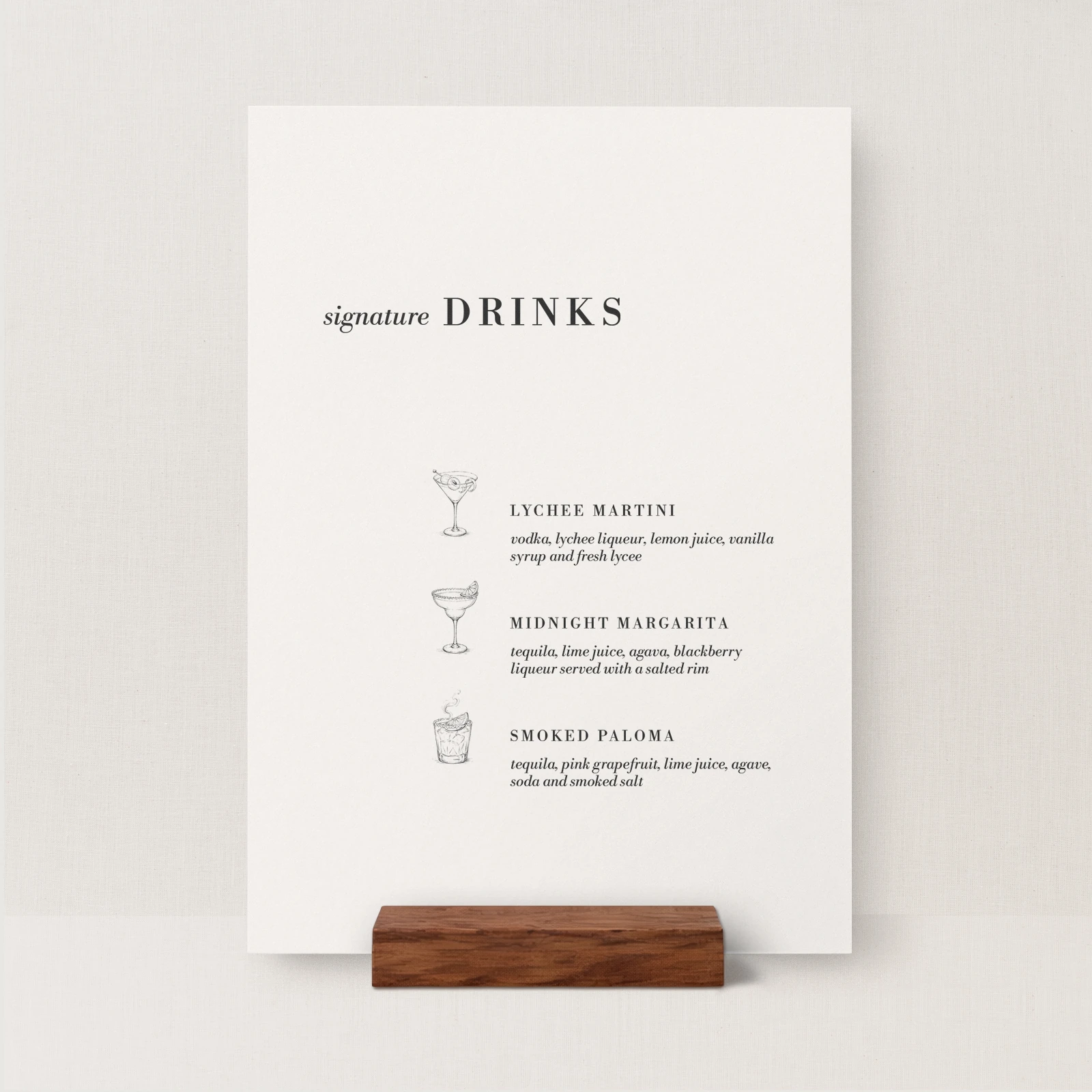 Hagen Collection Signature Drinks Sign - Image 2