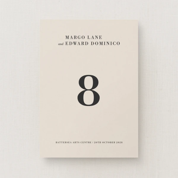 Hagen Collection Table Number Sign