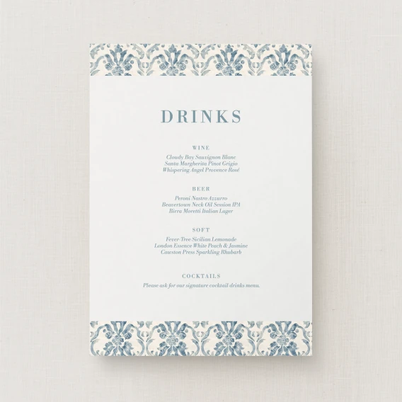 Sarlet Collection Drinks Menu