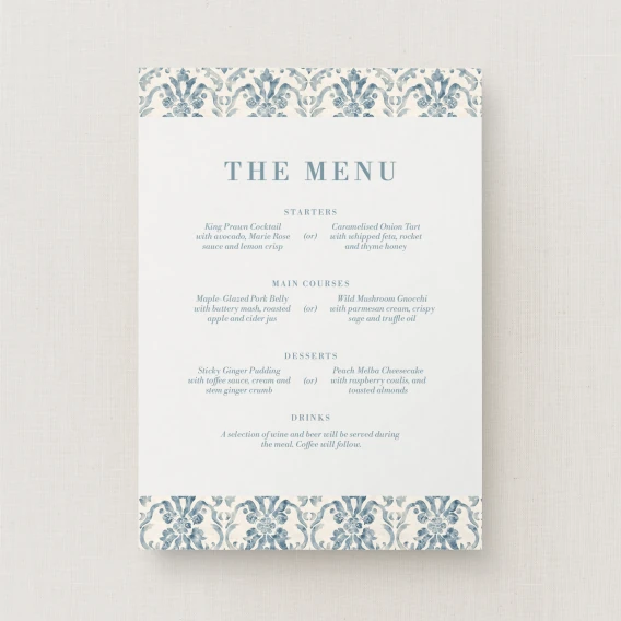 Sarlet Collection Wedding Menu Sign