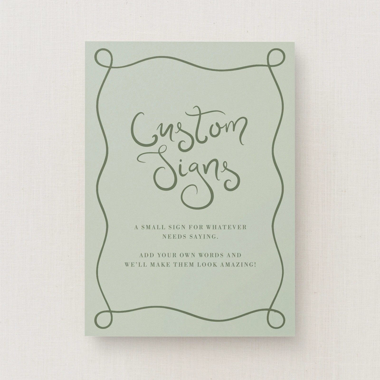 Serenata Collection Custom Small Sign