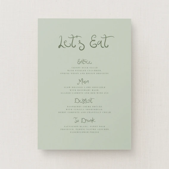 Serenata Collection Wedding Menu (Standard)
