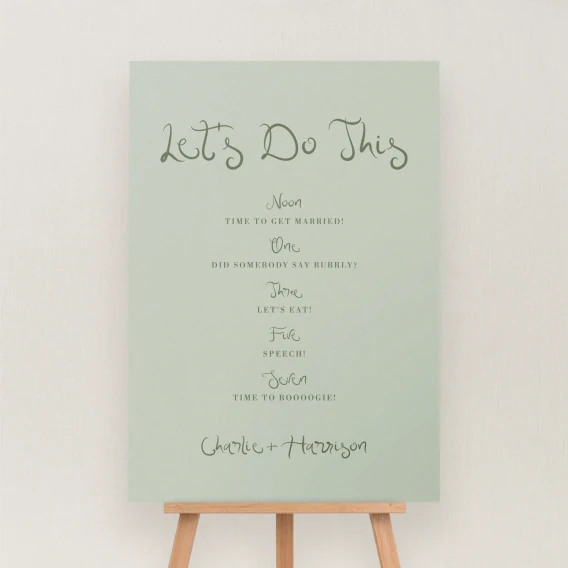 Serenata Collection Order of the Day Sign