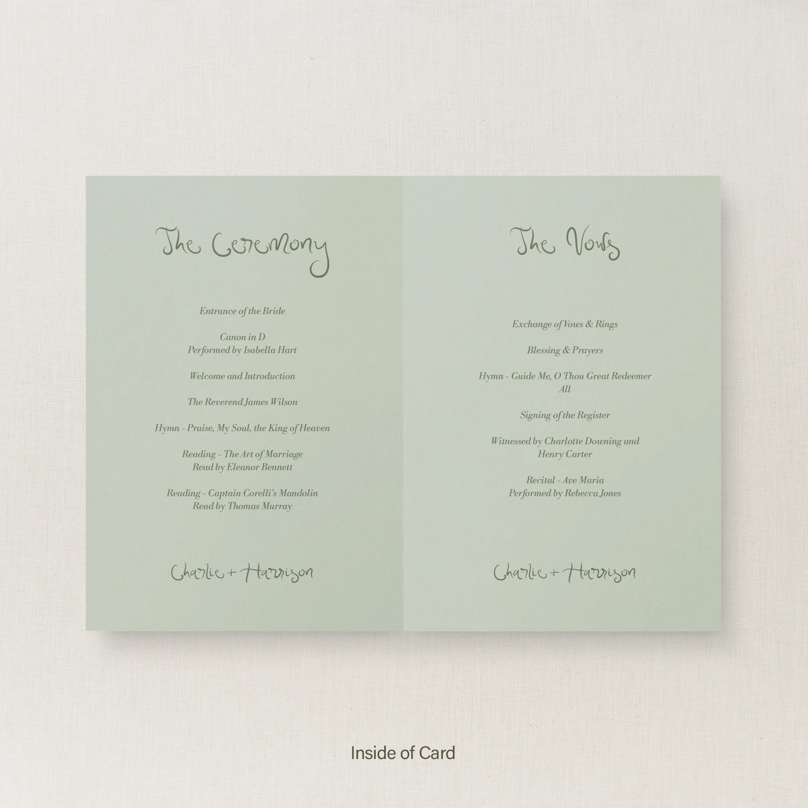 Serenata Collection Order of Service - Image 2