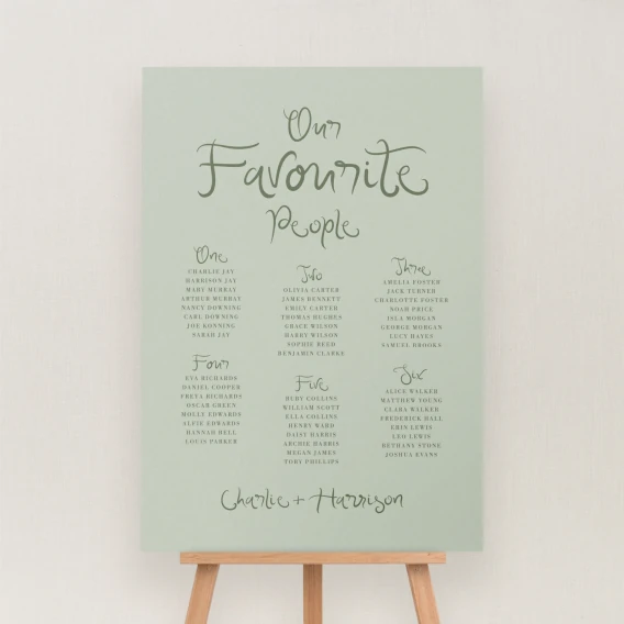 Serenata Collection Seating Chart Sign