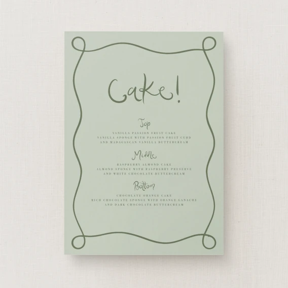 Serenata Collection Wedding Cake Sign